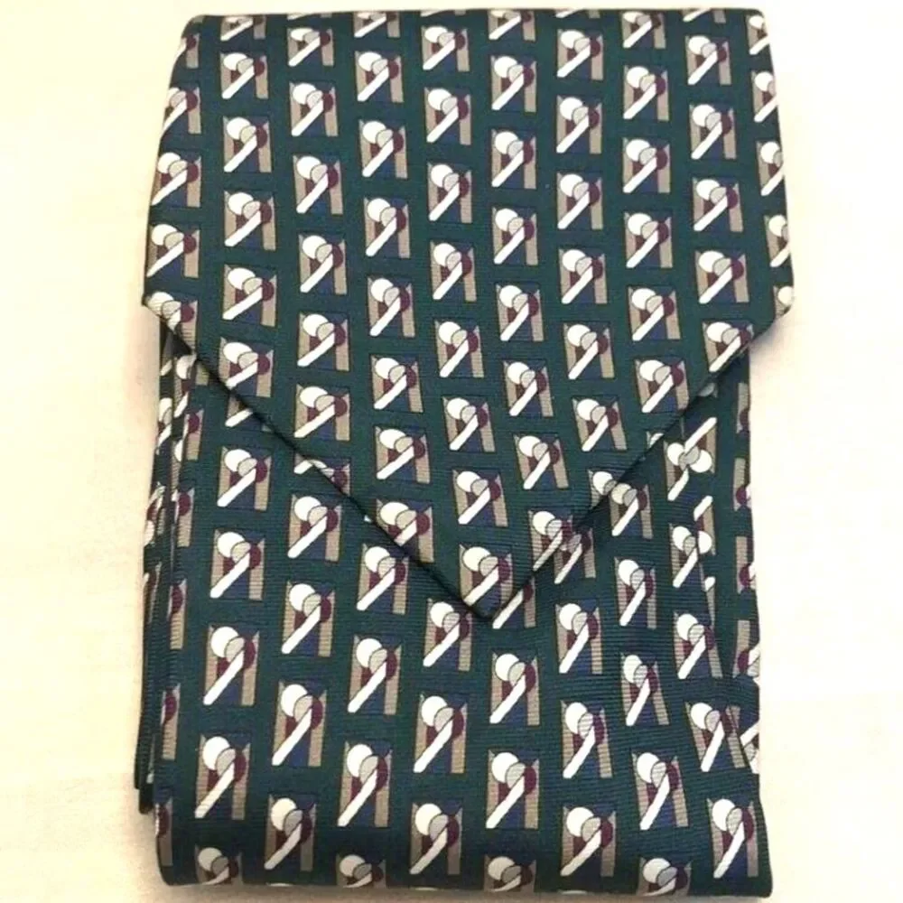 #1200 VTG AMERICAN TRADITIONS GREEN WOVEN ECKTIE 56 IN x 4 IN
